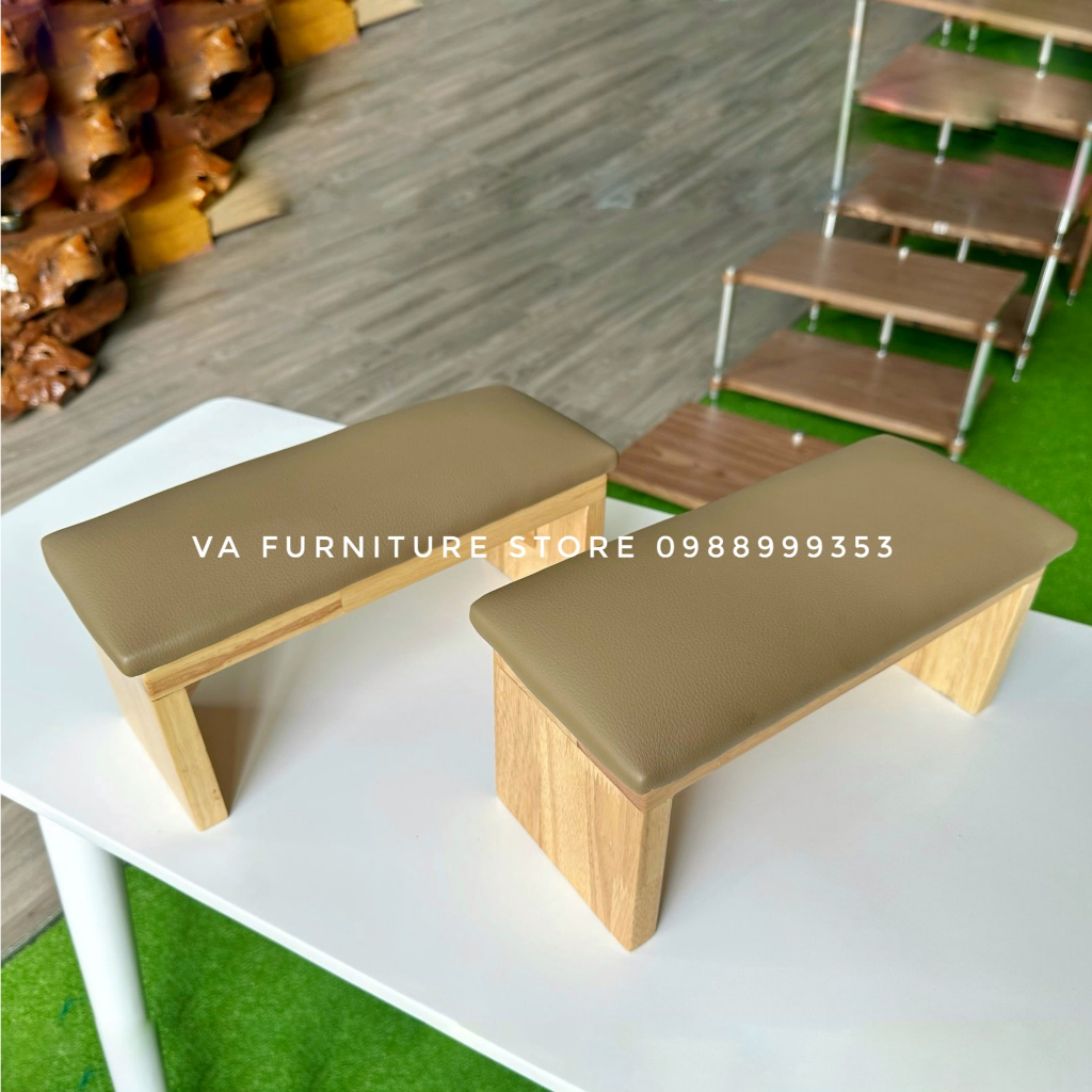 Kệ kê tay làm nail, Gối kê tay làm móng gỗ cao su cao cấp
