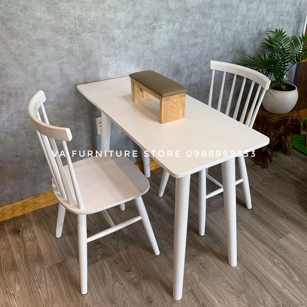 Bộ bàn làm nail gỗ cao su cao cấp