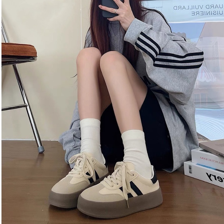 Giày Adidas Samba Thể Thao Đế Độn Siêu Nhẹ Kiểu Retro Đức Thời Trang Xuân Thu Cho Nữ