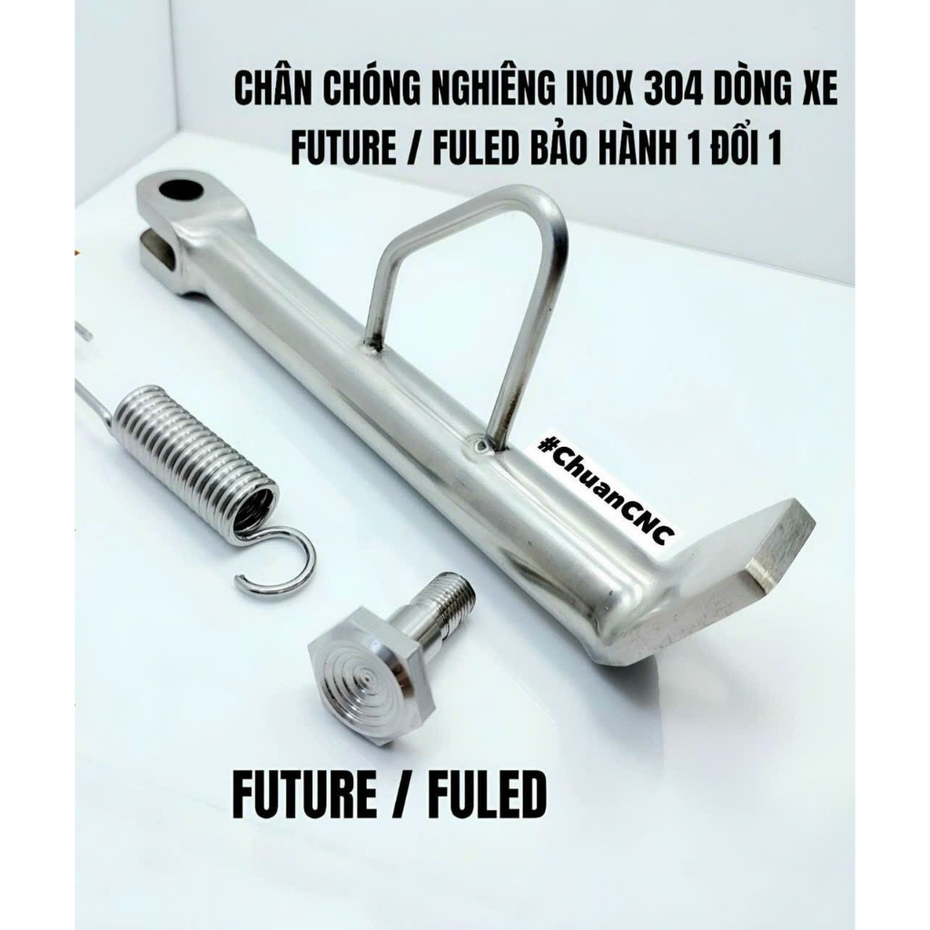 Chân chống nghiêng inox 304 kèm ốc và lò xo dùng cho Vario, AB, Wave, SH, Sirius, Exciter, Fuled, Winner, Satria, Raider