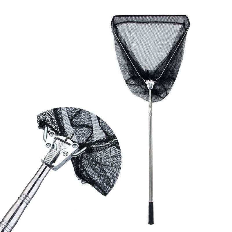 Vợt Cá inox Tam Giác Liền Vành , Vợt Cá Gấp Gọn 1m7- 2m1-2m5 - VLV