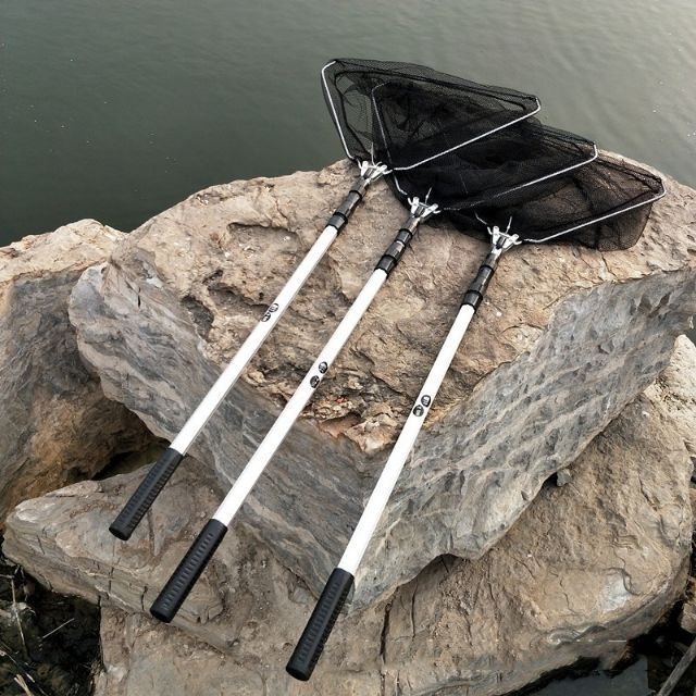 Vợt Cá inox Tam Giác Liền Vành , Vợt Cá Gấp Gọn 1m7- 2m1-2m5 - VLV