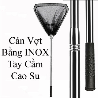 Vợt cá inox tam giác liền vành , vợt cá gấp gọn 1m7- 2m1-2m5 - vlv