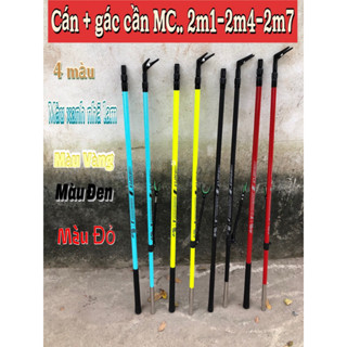 Gác cần và cán vợt câu đài cacbon SUPER ROD nhã lam, kích thước 2.1m, 2.4m, 2.7m - Xanh
