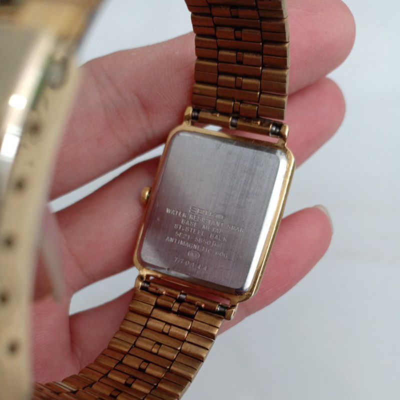 Đồng hồ nam nữ si nhật hiệu SEIKO SPIRT mạ vàng phù hợp nam tay nhỏ với nữ tay to