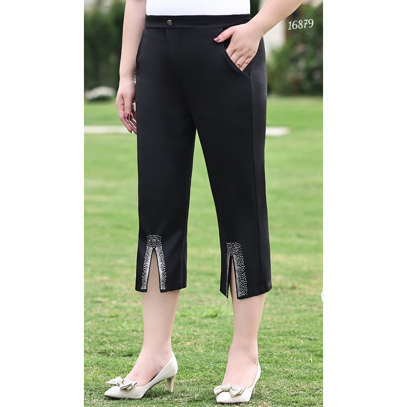 Quần lửng BIGSIZE lưng cao lai xẻ HẠT 16879
