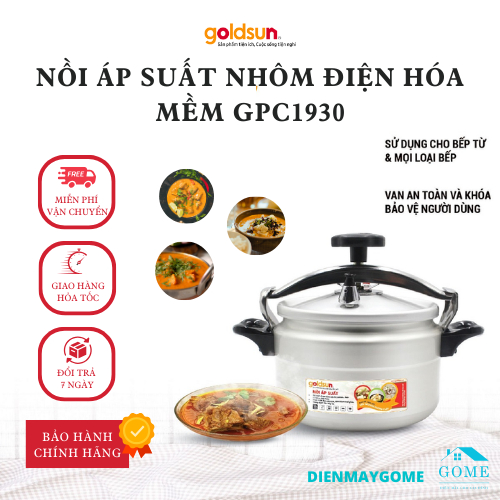 Nồi Áp suất nhôm Điện hóa mềm GPC1930 dung tích 11L, đáy từ, dùng cho mọi loại bếp, bảo hành 12 tháng