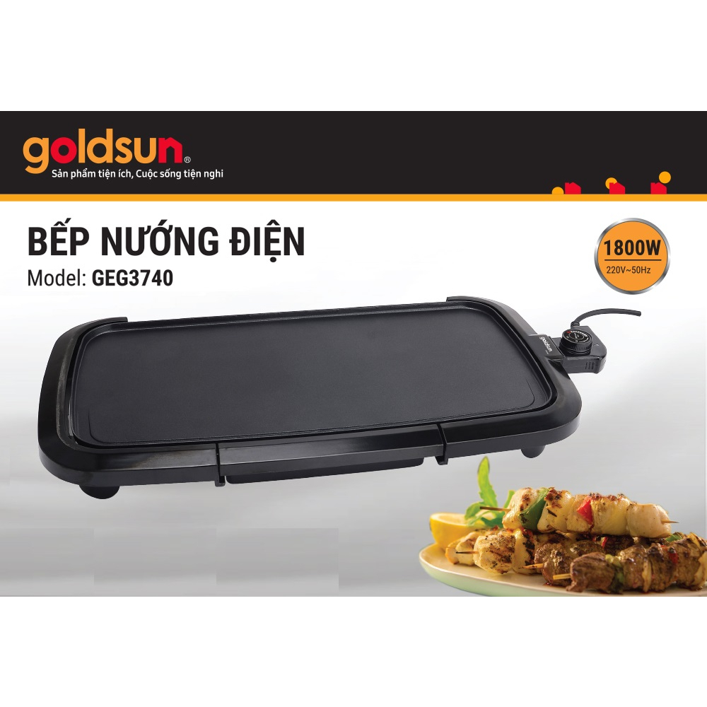 Bếp nướng điện GOLDSUN GEG3740 công suất 1800W, đa chức năng, có khay hứng mỡ thông minh, mặt bếp phẳng