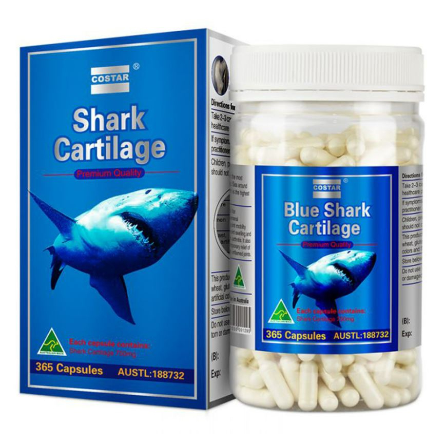 Sụn vi cá hỗ trợ xương khớp Healthy Care Shark Cartilage 750mg 200 viên quatangme