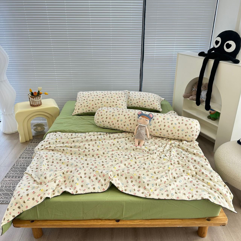 Siêu Phẩm Bộ 5 Món Đũi Chăn Chần bông Sơ Đậu Nành - cb1