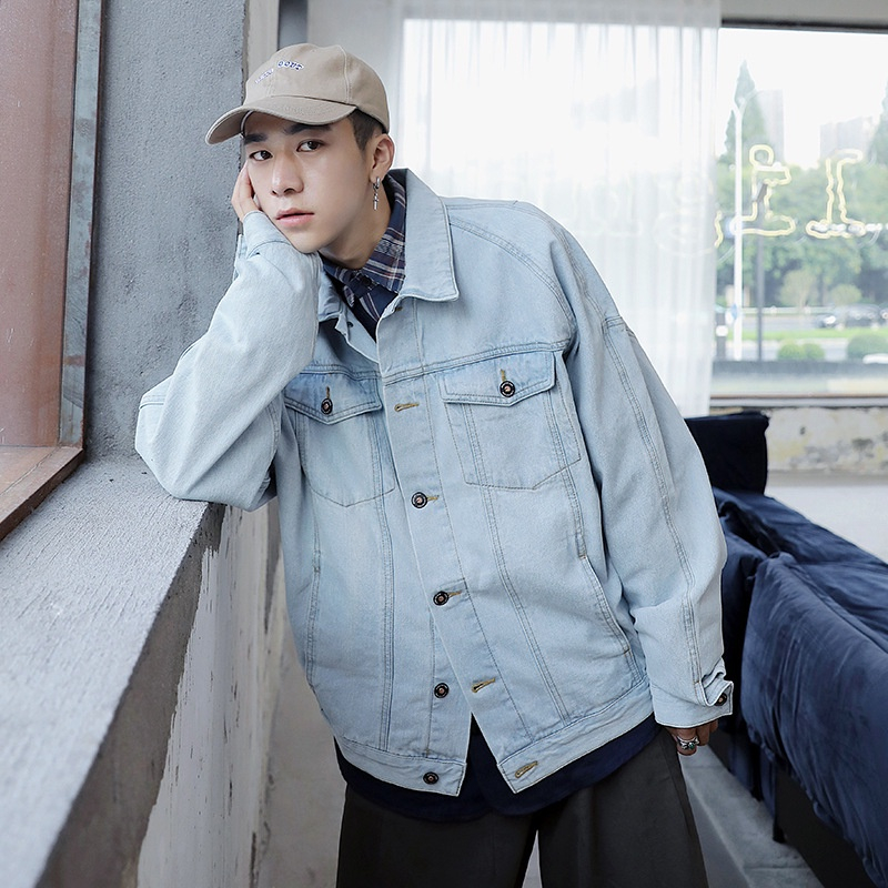 Áo Khoác jean nam nữ Form Rộng, áo khoác bò Unisex Màu Xanh Đen size SML - Sogeum
