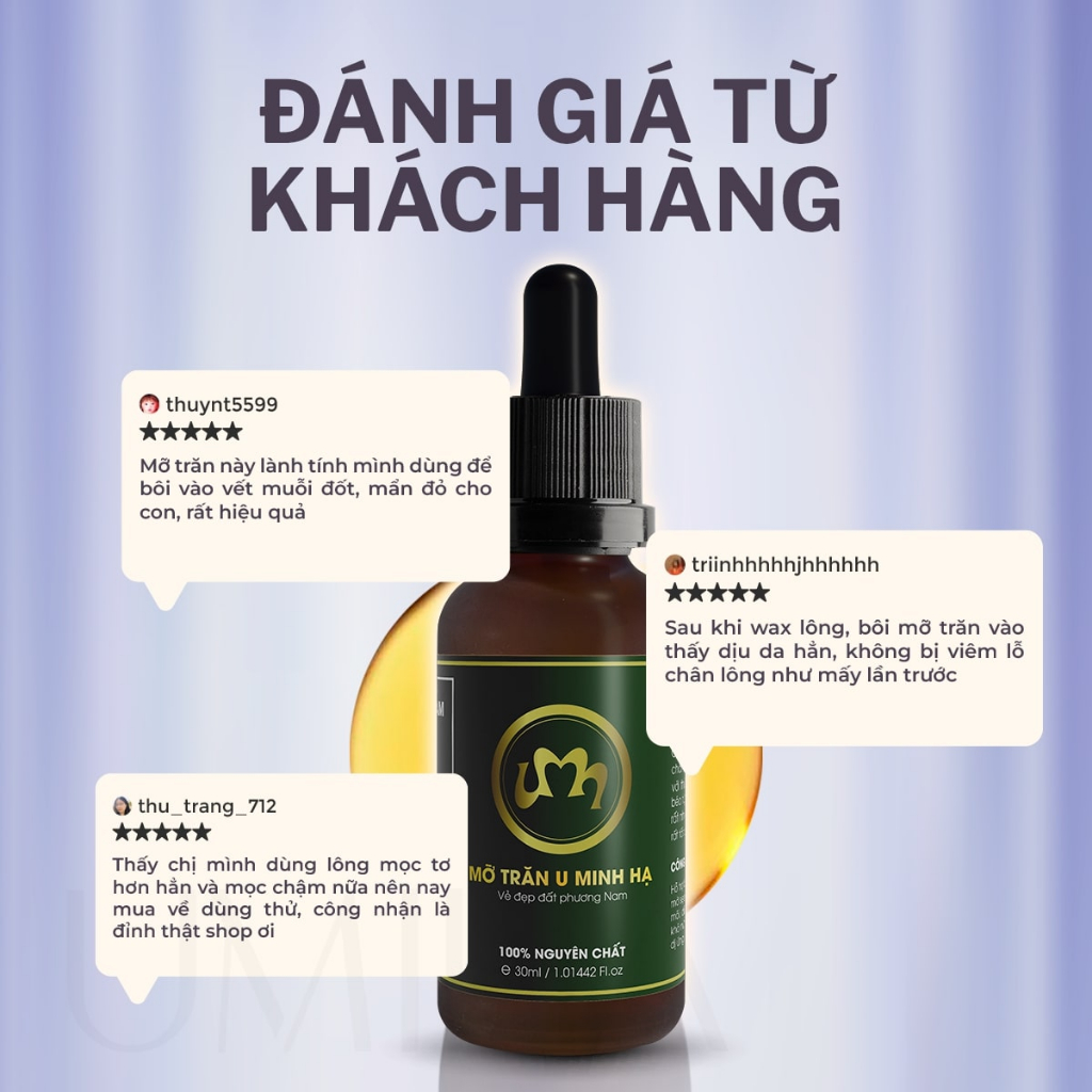 Mỡ trăn nguyên chất UMIHA không mùi hôi, thẩm thấu nhanh, không gây bết dính 30ml