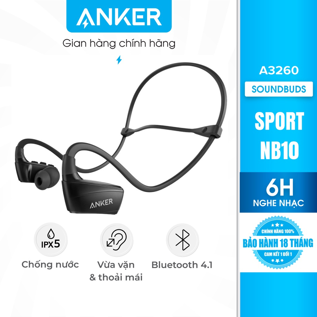 Tai Nghe Bluetooth thể thao Anker SoundBuds Sport NB10 - A3260