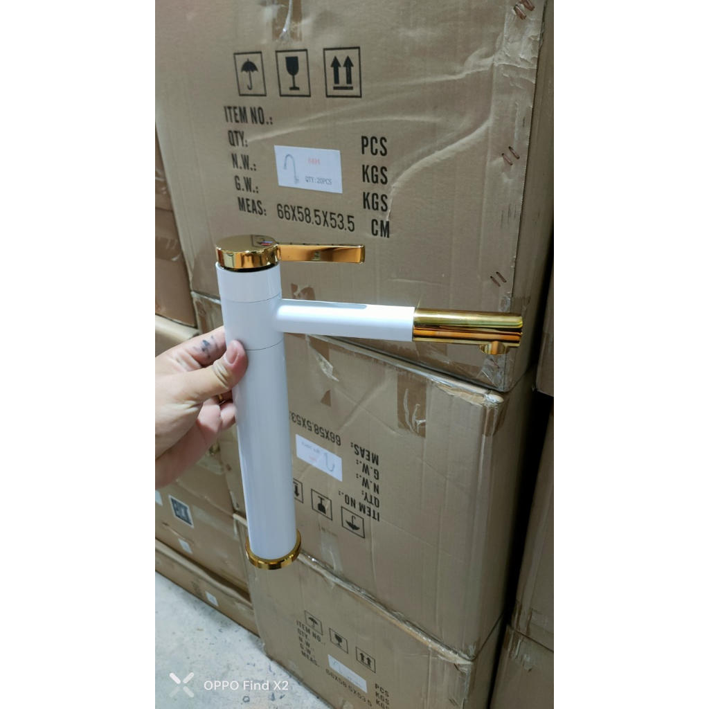 Vòi Lavabo vòi rửa mặt inox Thân Tròn nóng lạnh mỏ xoay cao cấp