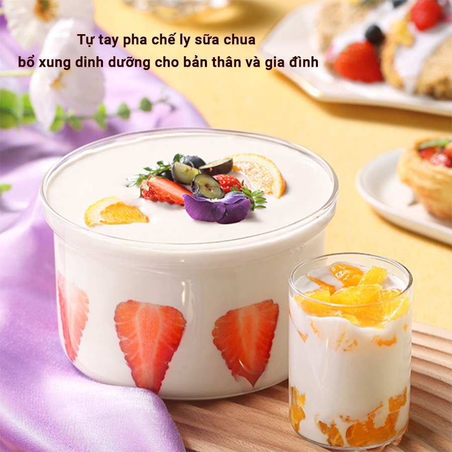 Máy Làm Sữa Chua Lotor TW-303A Kèm 1 Hũ Thuỷ Tinh 1L 3 Hũ Thuỷ Tinh 100ml Hàng Chính Hãng Bảo Hành 12 Tháng