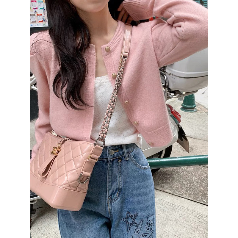 CHOUCHUU Áo khoác len cardigan vai bồng trẻ trung nhà Yuki