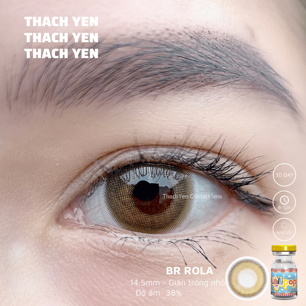 Lens Mắt Rola Nâu Tây giãn nhỏ 0-10 độ kính áp tròng