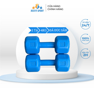 Bộ 2 tạ tay nhựa bát giác Reefit 4kg có ruột