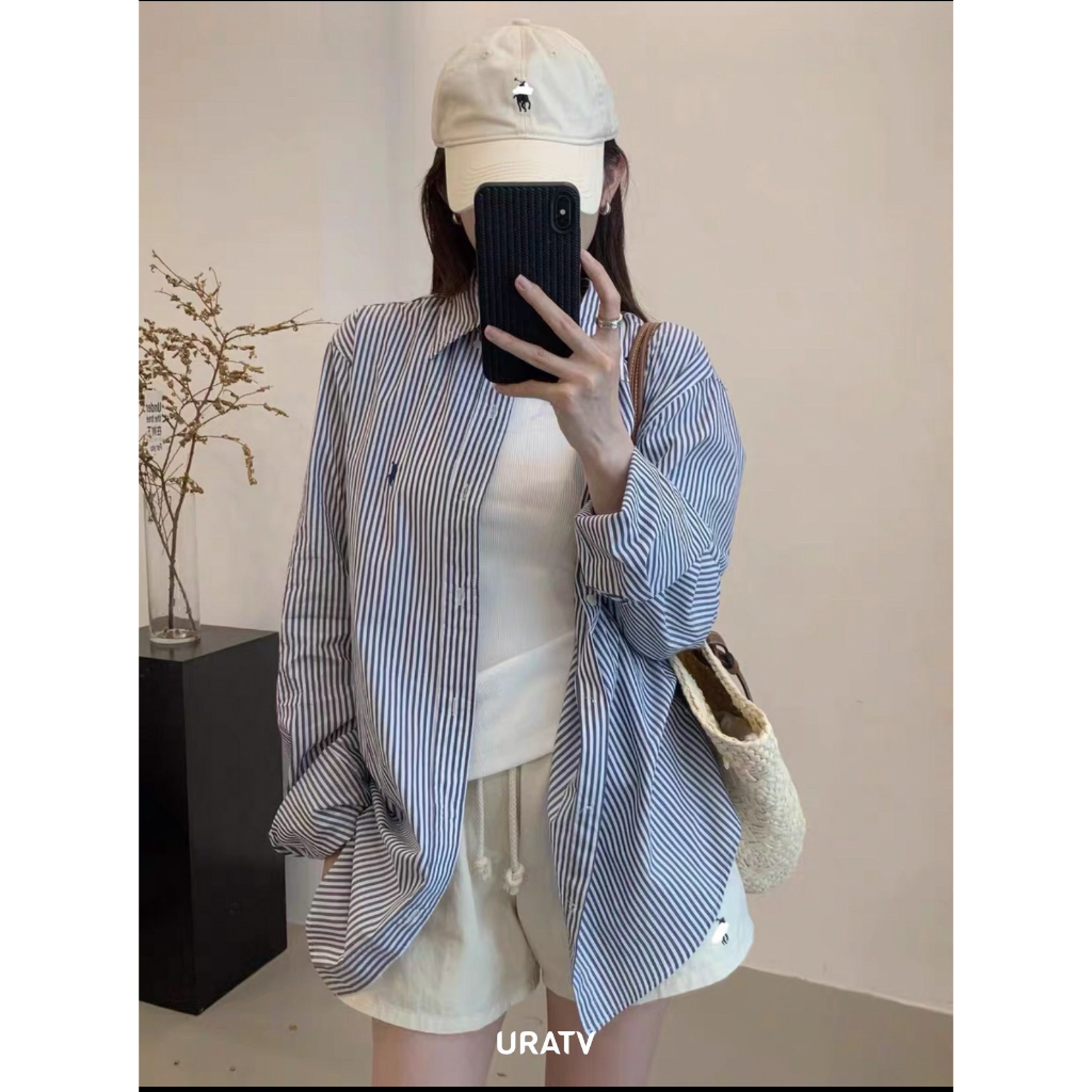 Áo sơ mi nữ thêu P0.L0 linen - URATV