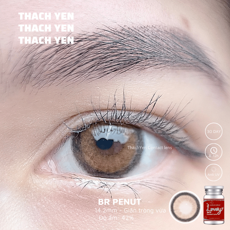 Lens Mắt Penut Nâu sáng vừa- 0-10 độ giãn nhỏ kính áp tròng