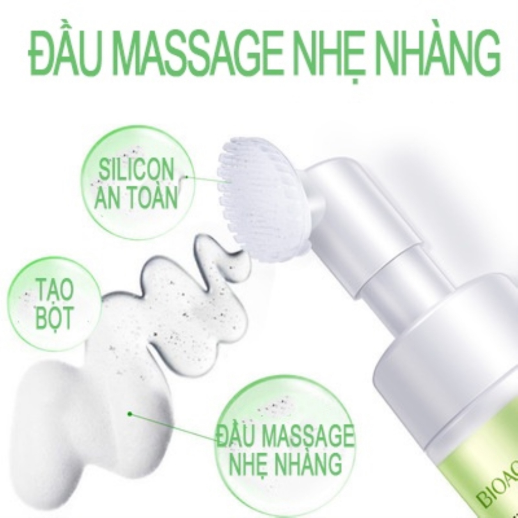 Sữa rửa mặt tạo bọt đầu cọ silicon tinh chất nha đam bioaqua 120ml sạch sâu, sáng mịn da