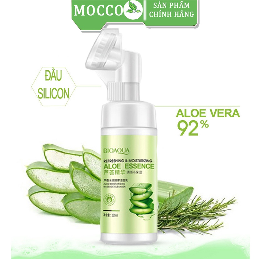 Sữa rửa mặt tạo bọt đầu cọ silicon tinh chất nha đam bioaqua 120ml sạch sâu, sáng mịn da