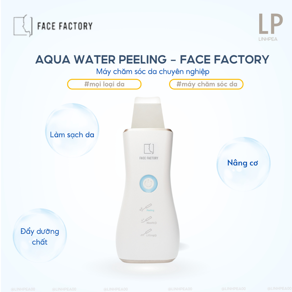 [Bill Hàn] Máy sủi da Aura Water Peeling Face Factory Hàn Quốc giúp sạch da đẩy dưỡng chất và nâng cơ chuyên dụng Spa