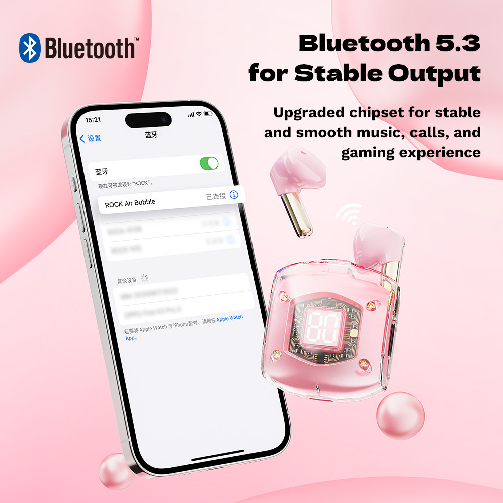 Tai nghe Bluetooth nhét tai không dây TWS Rockspace Air Bubble nghe nhạc lên đến 20h hàng chính hãng bảo hành 12 tháng
