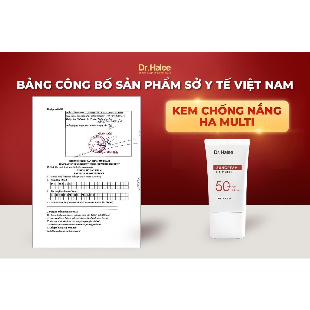 Chống Nắng Dưỡng Trắng Dr.Halee Ha Multi SPF50+/PA++++ 50ml