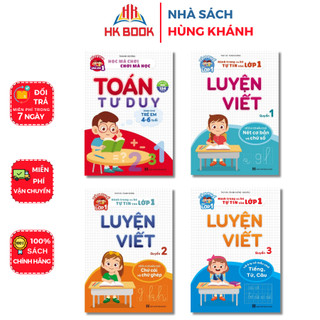 Sách - Combo 4 cuốn Bé học toán và Luyện viết (quyển 1,2,3) (4 cuốn) - Hành trang cho bé tự tin vào lớp 1 - V CB 23