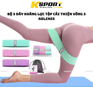 Dây Kháng Lực, Bộ 3 Dây Dây Kháng Lực MiniBand Tập Mông Aolikes ( Tặng Túi Lưới + HDSD )