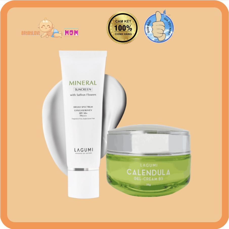 Bộ chăm sóc da kem chống nắng và kem dưỡng da cho da dầu mụn Lagumi chính hãng