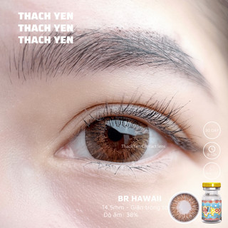 Lens Mắt Hawaii Nâu Tây giãn to - 0-10 độ kính áp tròng