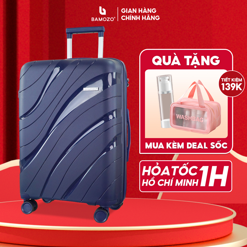 Vali Du Lịch Bamozo Nancy size 28 Chất Liệu Nhựa PP Chống Vỡ Tuyệt Đối, Vali Kéo Xách Bền Đẹp - Bảo Hành 5 Năm