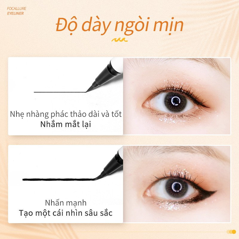 Bút kẻ mắt FOCALLURE dạng lỏng chống thấm nước nhanh khô 0.6g FA200 VM Cosmetic