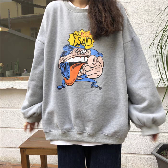 Áo sweater nỉ hình ISAD chất nỉ cotton lót nỉ form rộng nam nữ