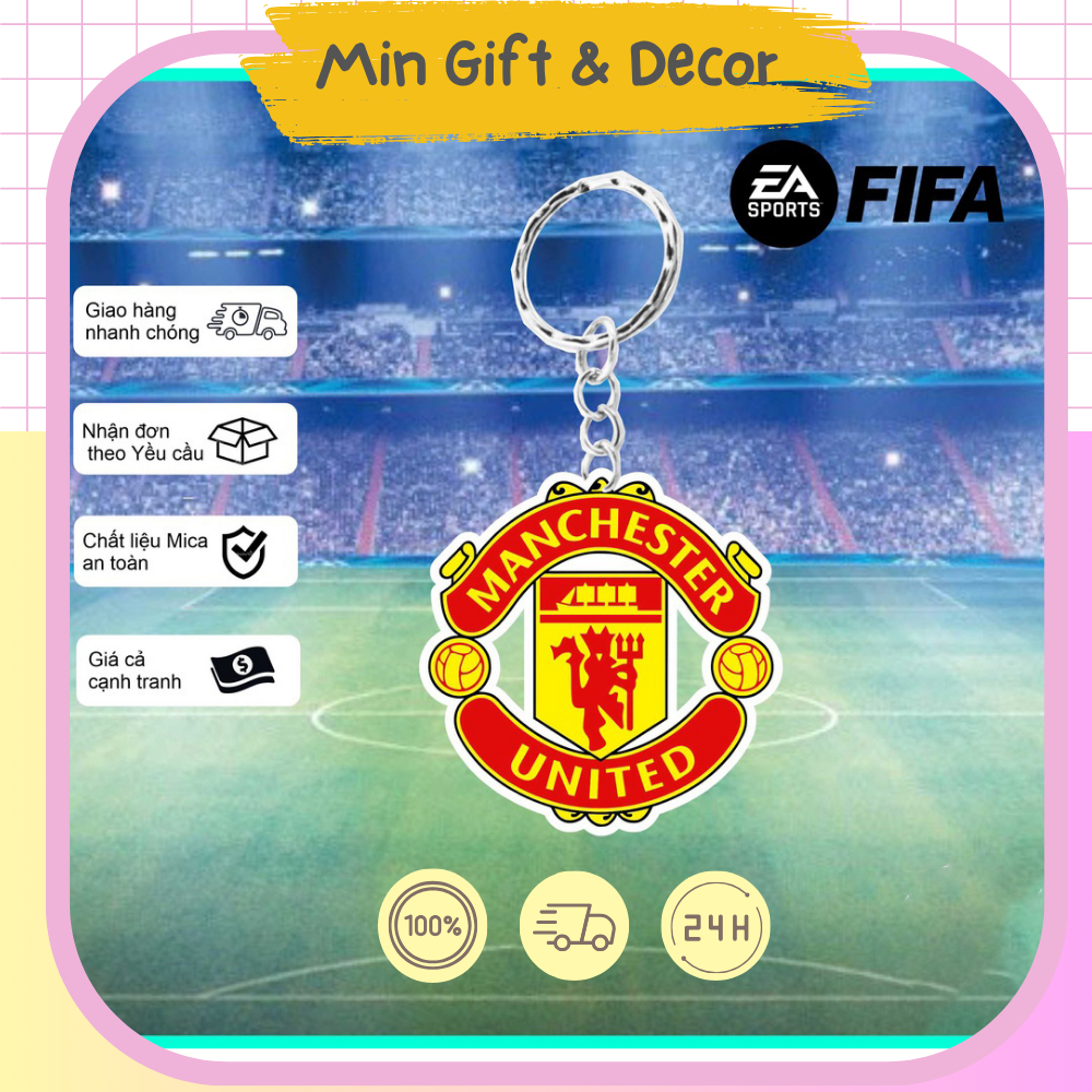 Móc Khóa Mica In Logo CLB Bóng Đá - Châu Âu Miễn Phí Thiết Kế