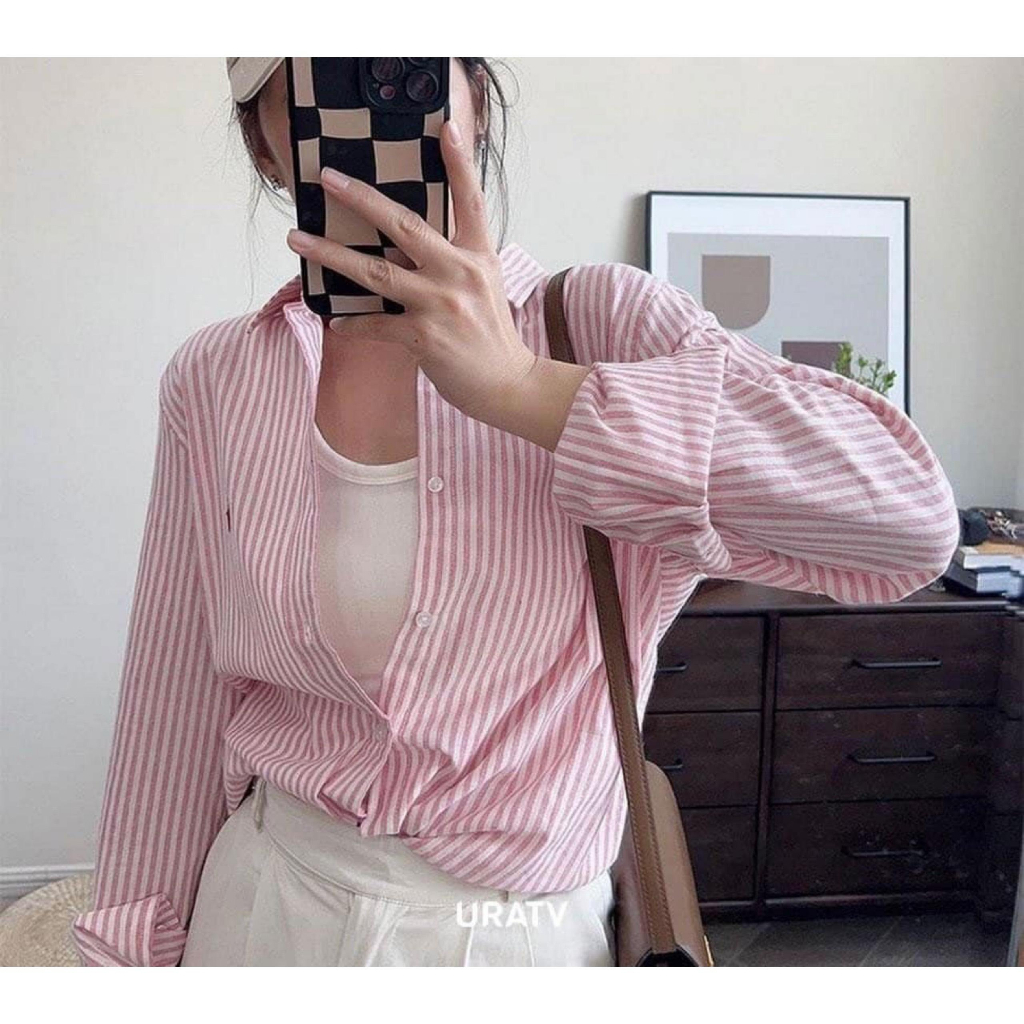 Áo sơ mi nữ thêu P0.L0 linen - URATV