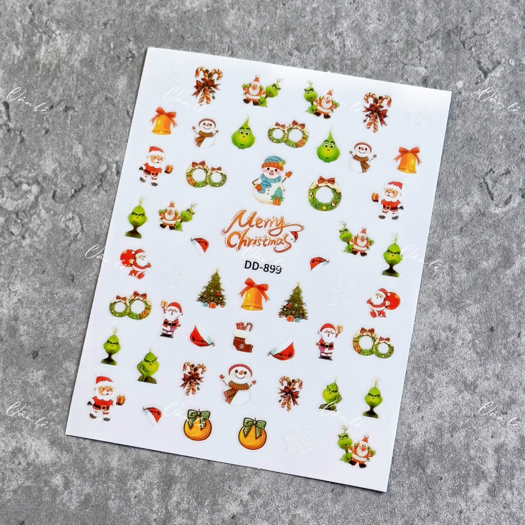 Sticker noel dán móng tay nail mới nhất