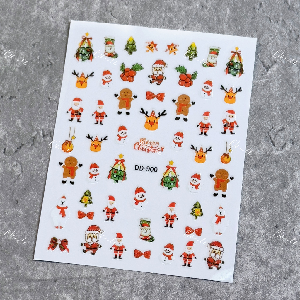 Sticker noel dán móng tay nail mới nhất