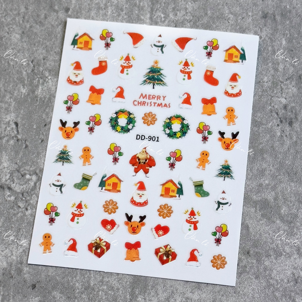 Sticker noel dán móng tay nail mới nhất