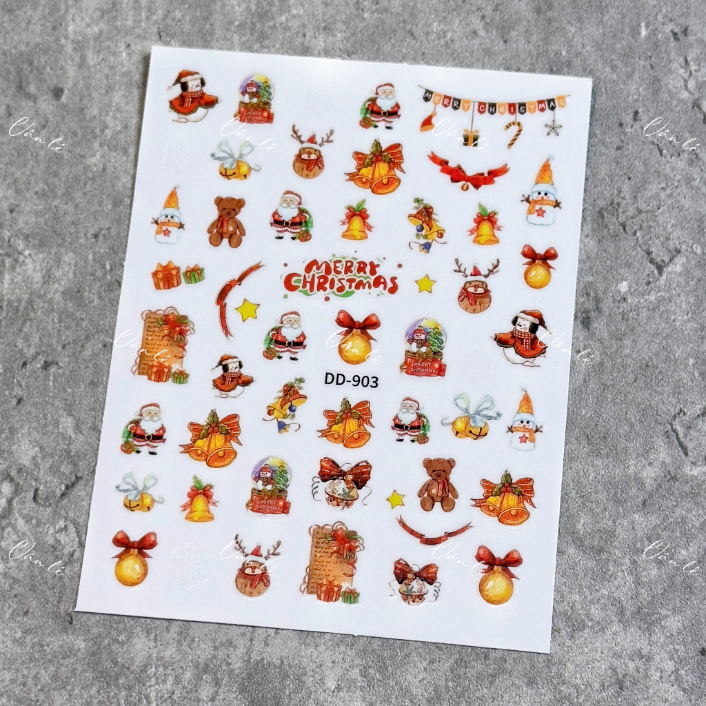 Sticker noel dán móng tay nail mới nhất