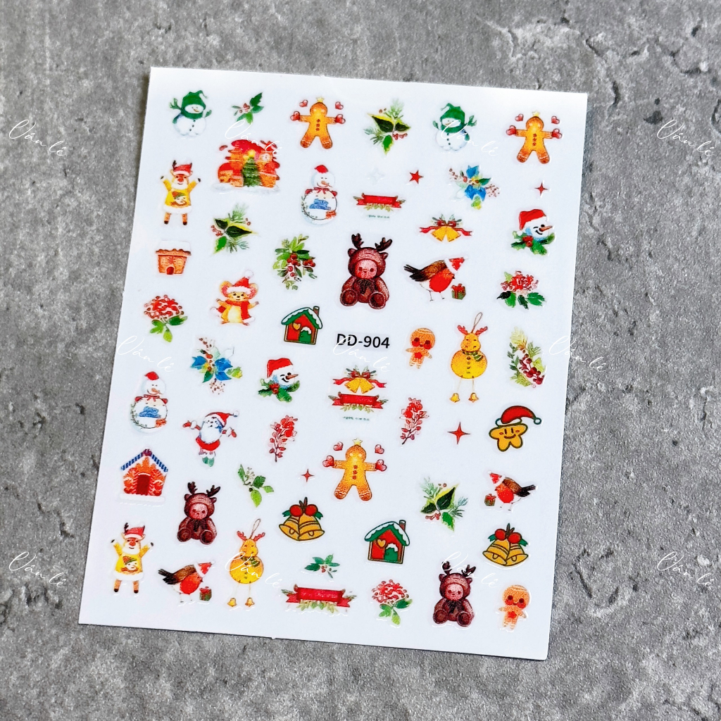 Sticker noel dán móng tay nail mới nhất