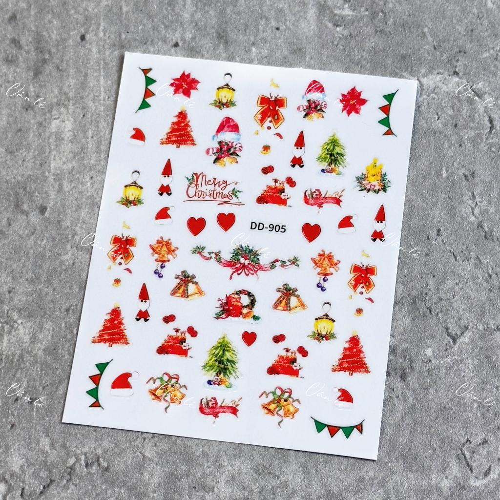 Sticker noel dán móng tay nail mới nhất