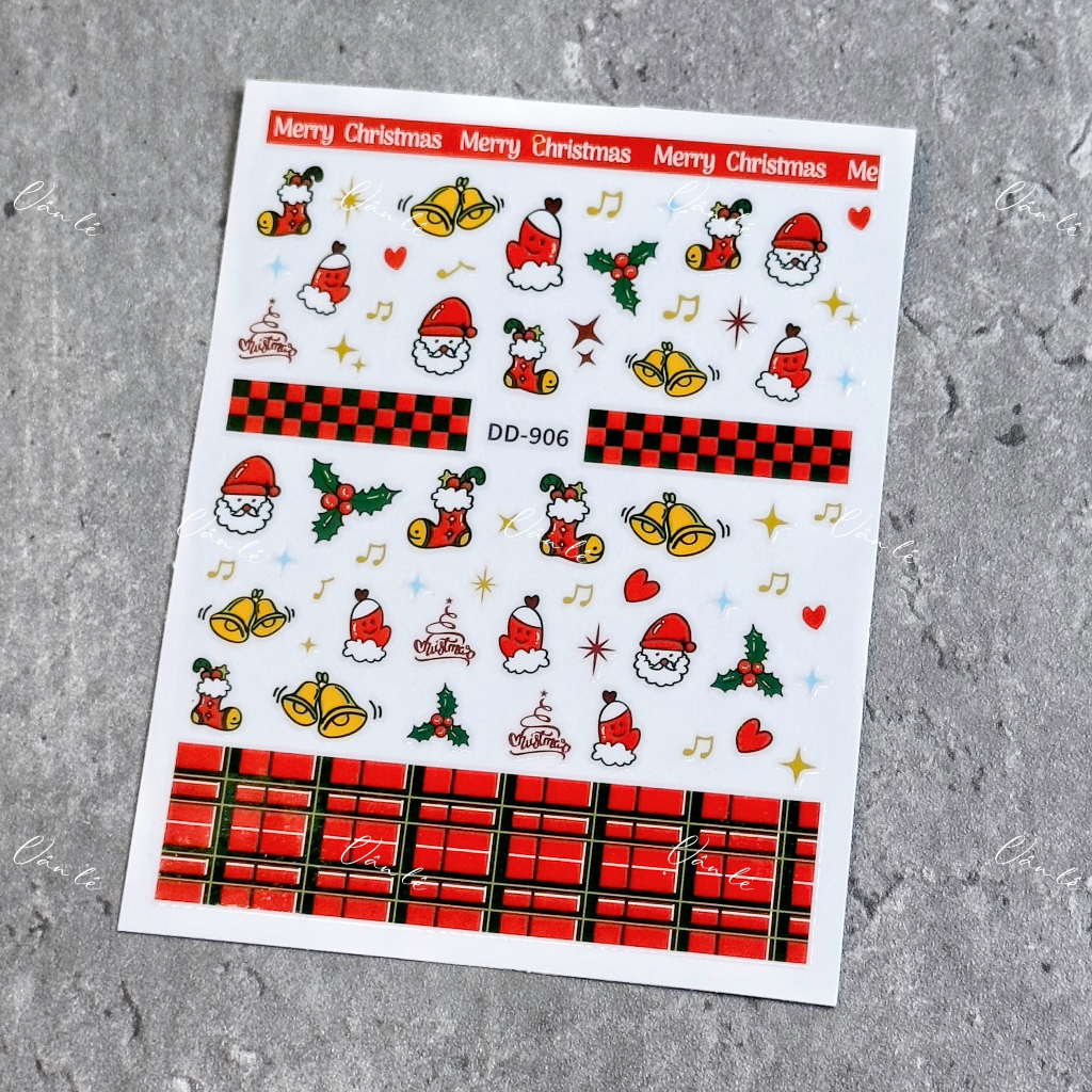 Sticker noel dán móng tay nail mới nhất