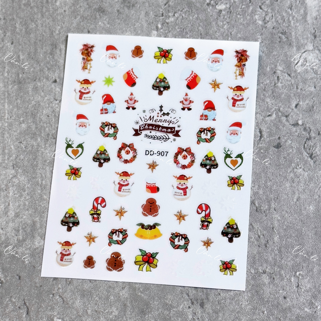 Sticker noel dán móng tay nail mới nhất