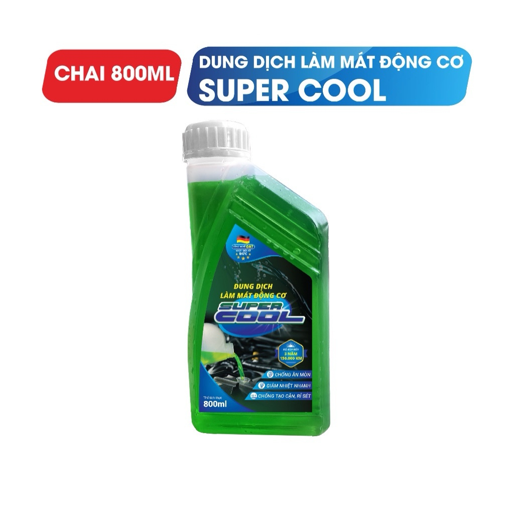Nước làm mát động cơ oto Super Cool màu xanh dung tích 800ml
