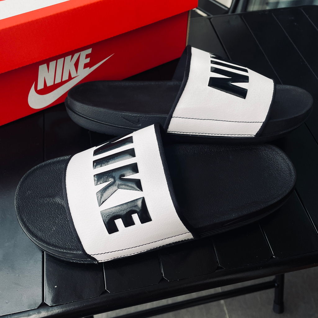 Dép chính hãng Ni.ke OffCourt Slide trắng chữ đen BQ4639-011 dép quai ngang nam êm nhẹ thoải mái