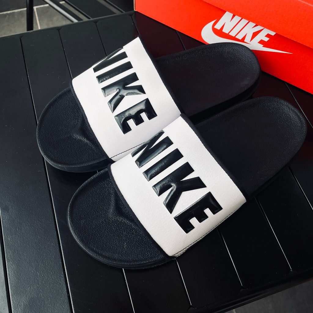 Dép chính hãng Ni.ke OffCourt Slide trắng chữ đen BQ4639-011 dép quai ngang nam êm nhẹ thoải mái