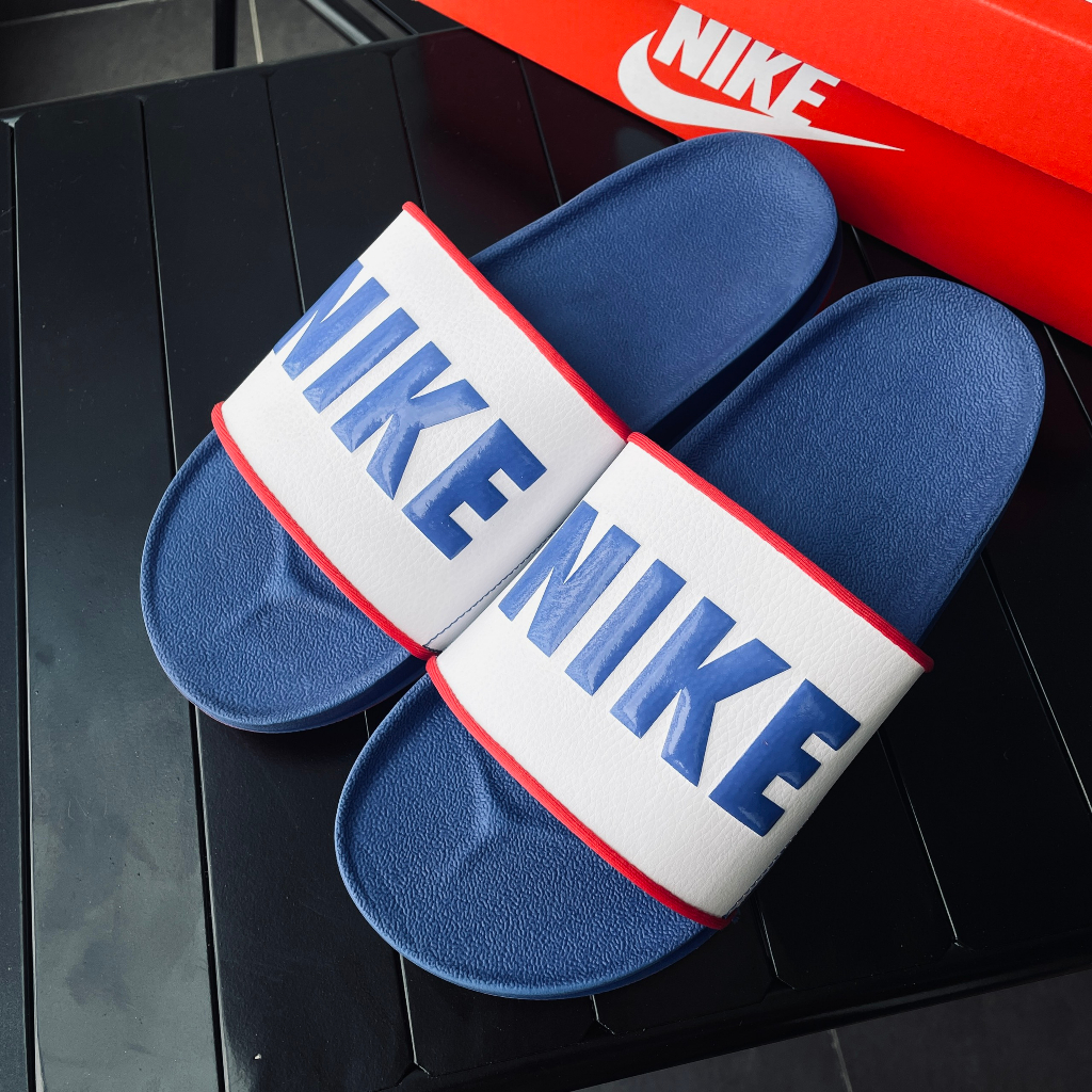 Dép chính hãng Ni.ke OffCourt Slide trắng xanh BQ4639-404 dép quai ngang nam êm nhẹ thoải mái